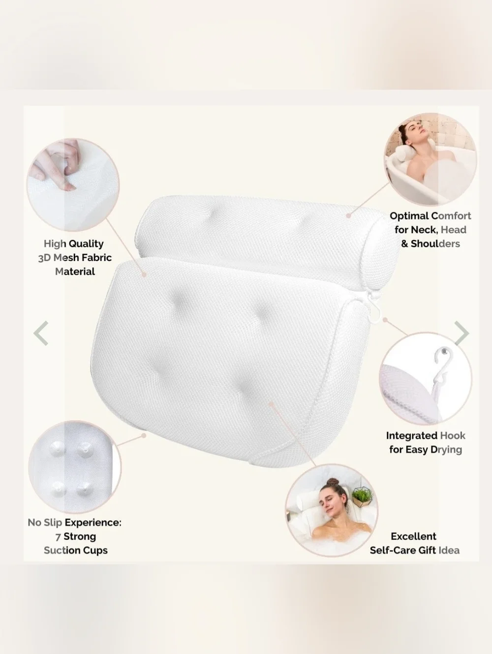New!Bamboo Bathtub Caddy Tray & Bath Pillow